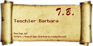 Teschler Barbara névjegykártya